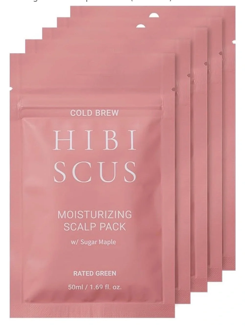 5-pack of Rated Green Cold Brew Hibiscus Moisturizing Scalp Pack